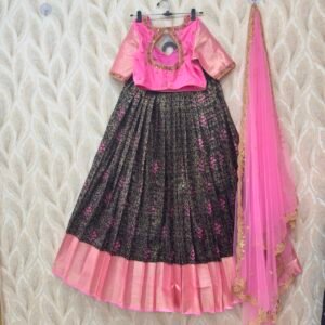 Kanchipattu lehenga with maggam work blouse