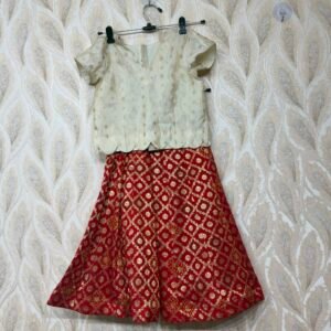 Bandini lehenga with tissue blouse